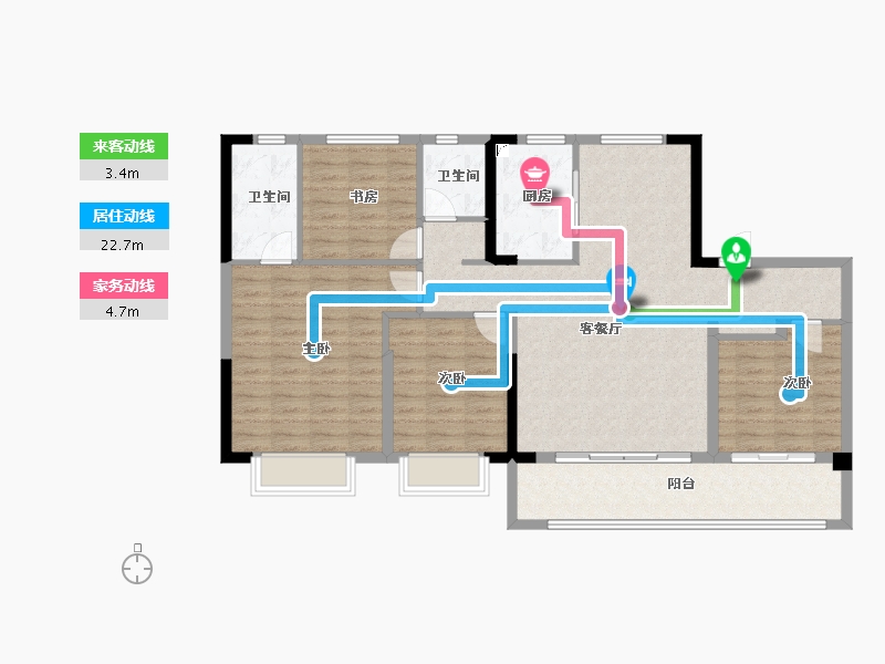 浙江省-宁波市-金辉·紫粼云庭-114.32-户型库-动静线