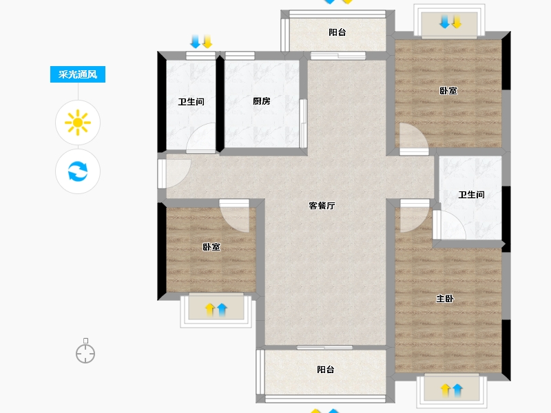 上海-上海市-新虹桥首府-93.17-户型库-采光通风