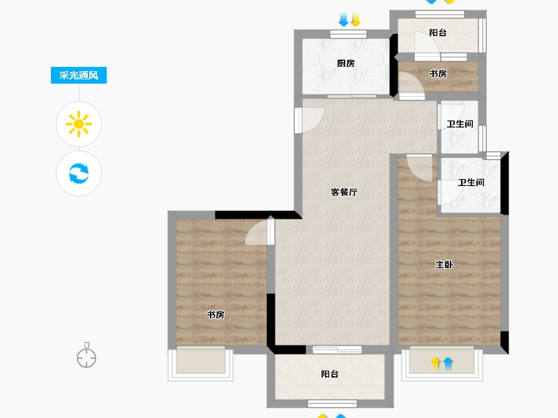 河南省-南阳市-颐和府-85.00-户型库-采光通风