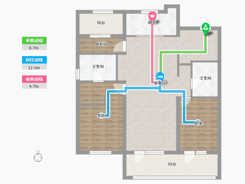 辽宁省-沈阳市-华润置地御华府-102.60-户型库-动静线