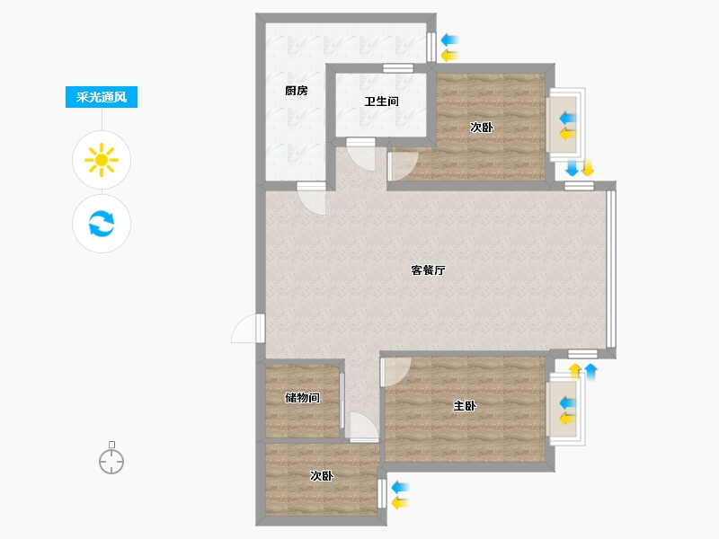 甘肃省-临夏回族自治州-陈方花园-100.00-户型库-采光通风