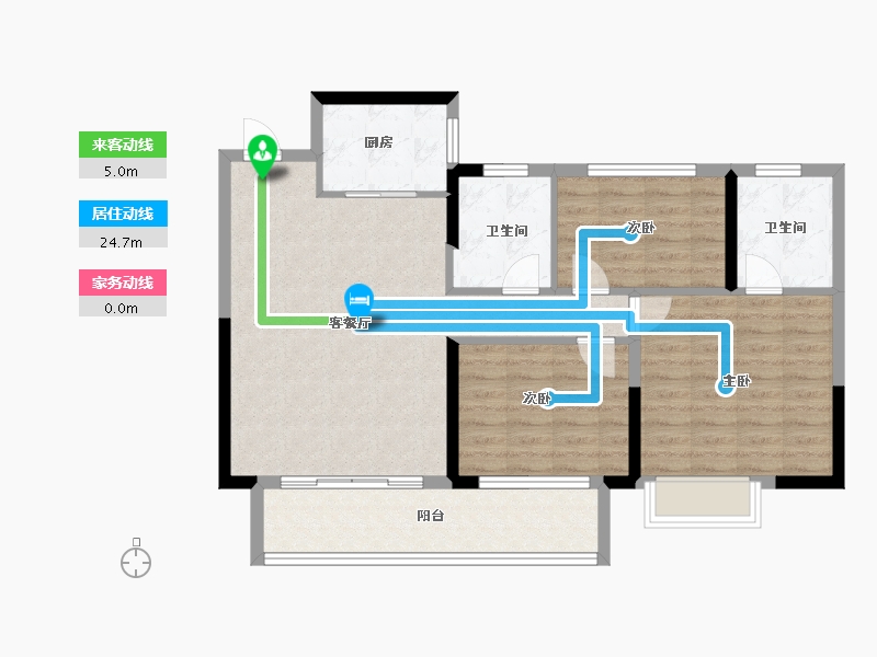 湖南省-长沙市-长房岭秀时代-91.99-户型库-动静线