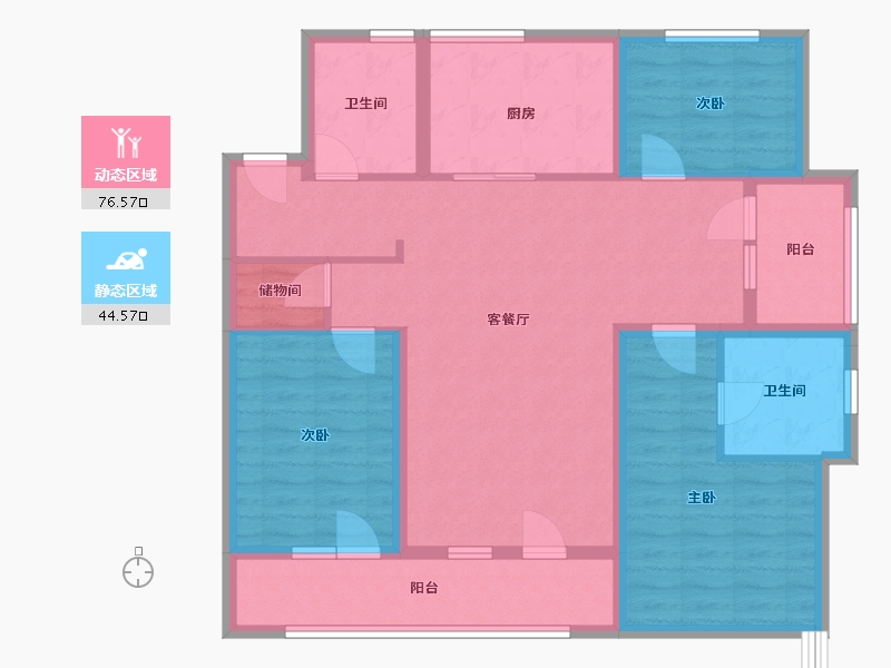 山东省-青岛市-龙湖亿联春江天玺-108.00-户型库-动静分区