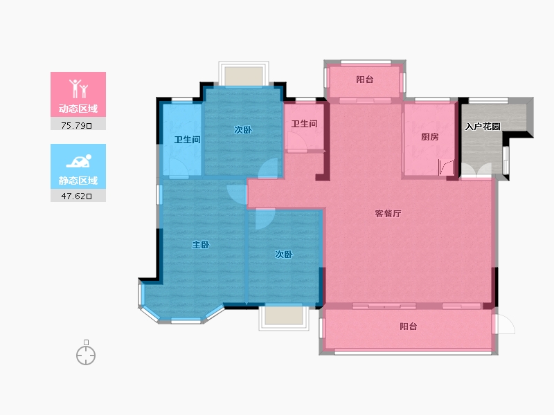 湖南省-长沙市-奥莱城-118.47-户型库-动静分区