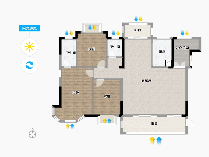 湖南省-长沙市-奥莱城-118.47-户型库-采光通风