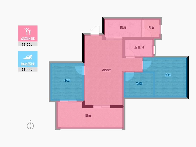 贵州省-贵阳市-金地旭辉上观-71.25-户型库-动静分区