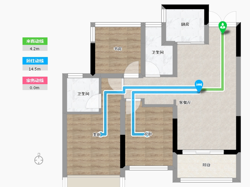 浙江省-温州市-金地公园上城-64.58-户型库-动静线