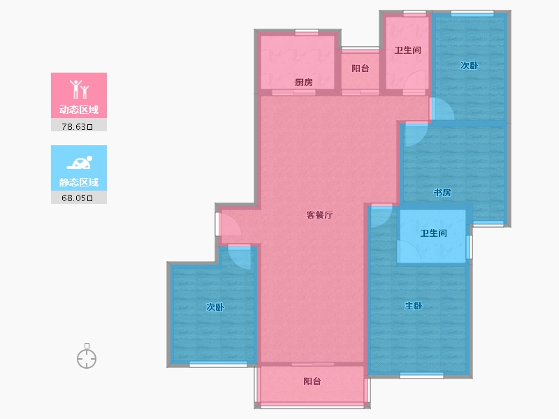 上海-上海市-新城尚品-132.01-户型库-动静分区