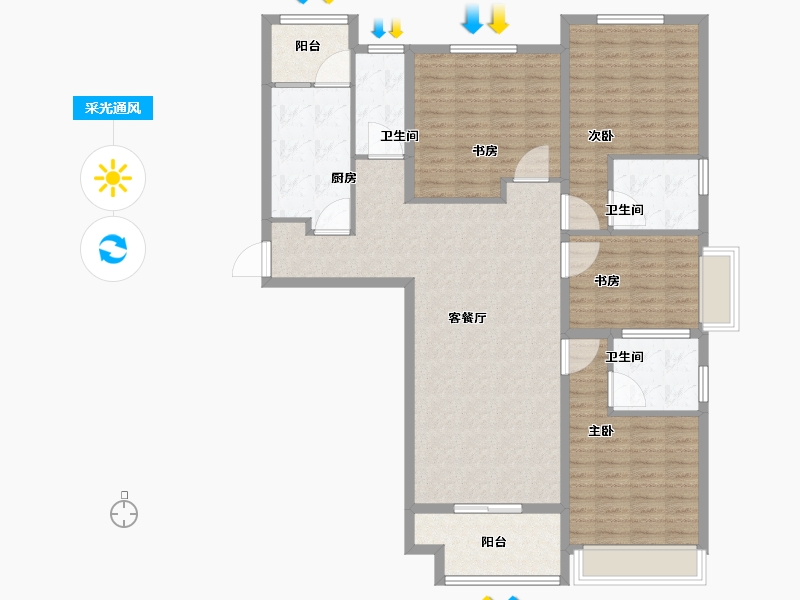 上海-上海市-复地富顿街区-127.21-户型库-采光通风