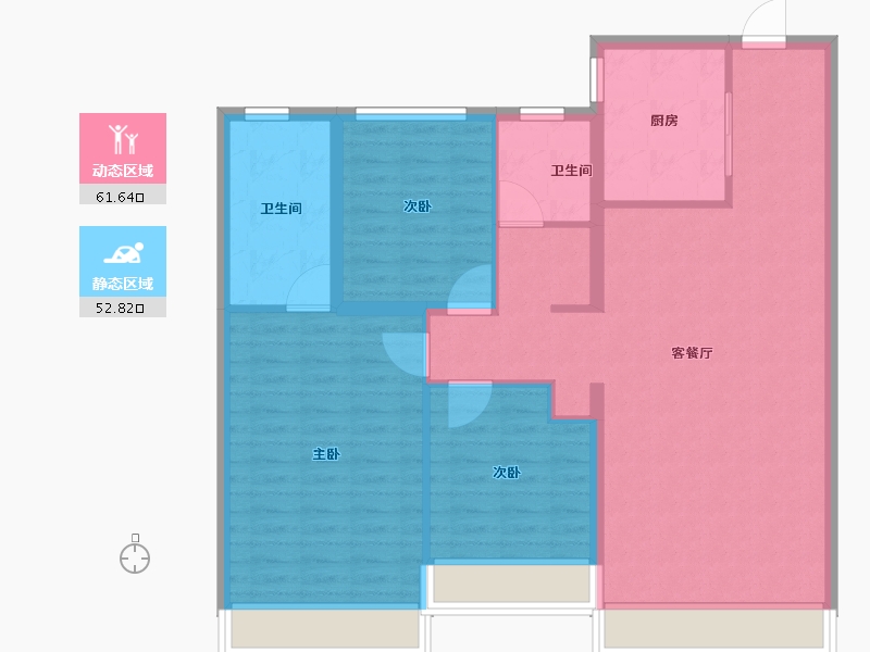 辽宁省-沈阳市-中南旭辉和樾-104.00-户型库-动静分区