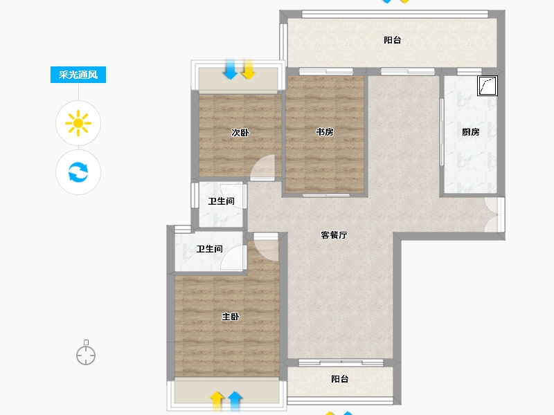 广东省-惠州市-新湖丽园-88.11-户型库-采光通风