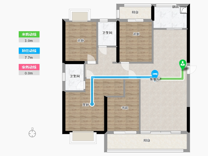 福建省-泉州市-翰墨学苑-104.63-户型库-动静线