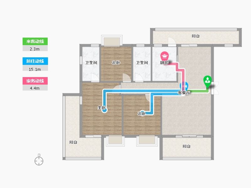 贵州省-铜仁市-紫荆苑-128.00-户型库-动静线