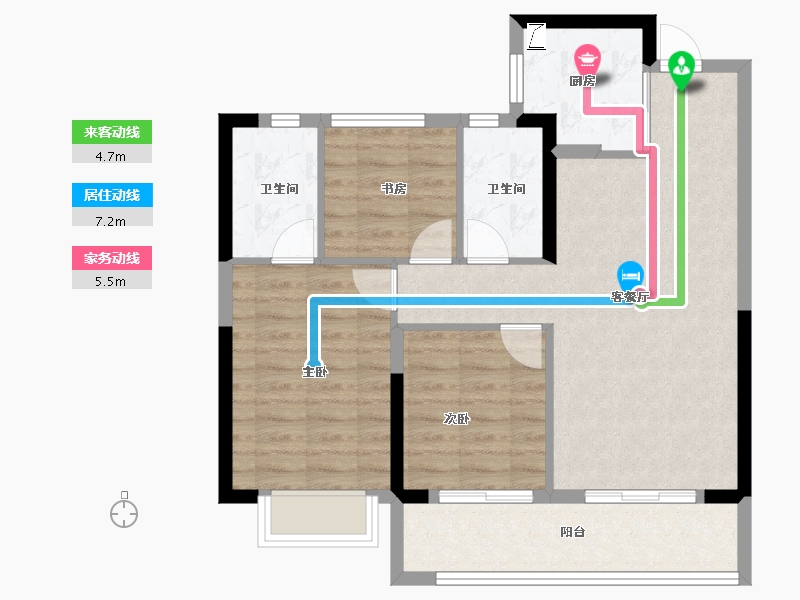 浙江省-宁波市-金辉·紫粼云庭-78.47-户型库-动静线