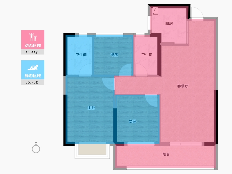 浙江省-宁波市-金辉·紫粼云庭-78.47-户型库-动静分区