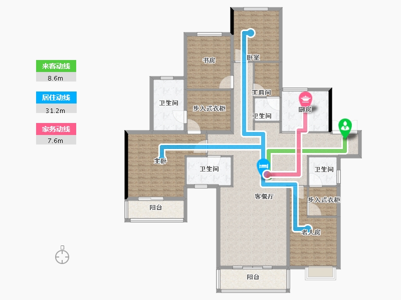 上海-上海市-新虹桥首府-210.40-户型库-动静线