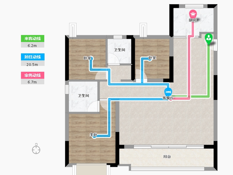 湖北省-武汉市-雍锦香榭-86.29-户型库-动静线