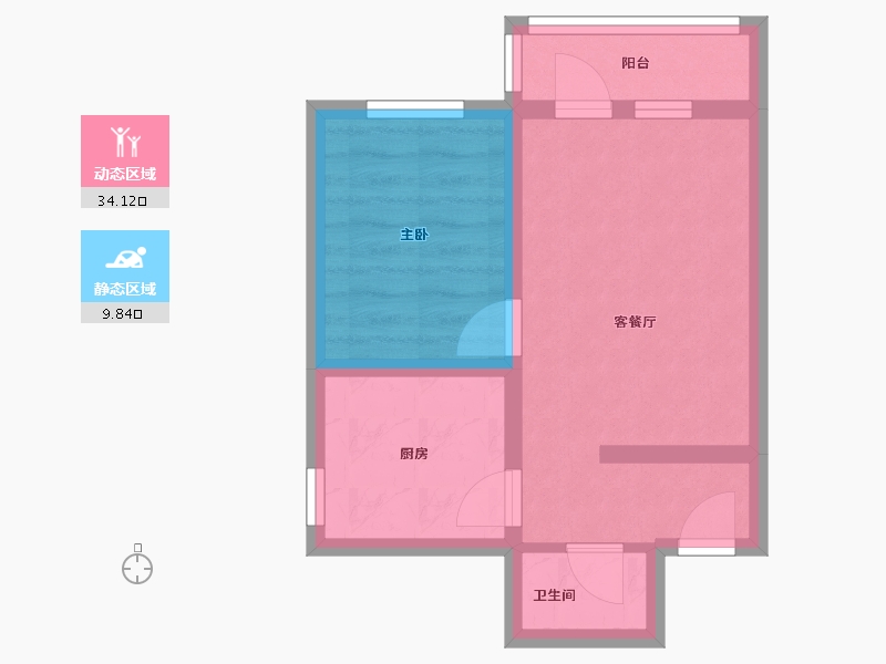 辽宁省-大连市-西安街-45.00-户型库-动静分区