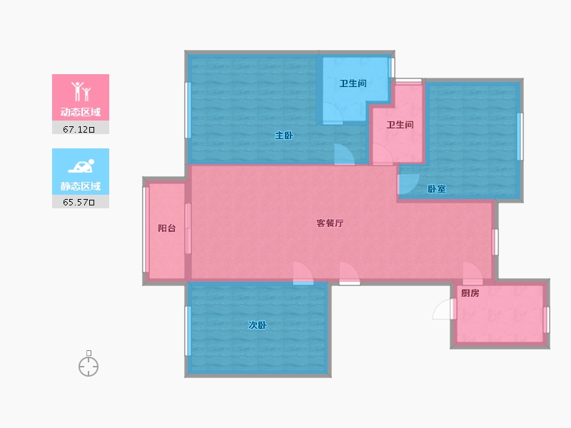 浙江省-金华市-文溪新区-120.00-户型库-动静分区