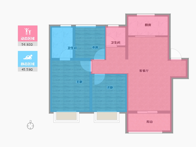 山东省-济南市-中建蔚蓝之城-92.01-户型库-动静分区