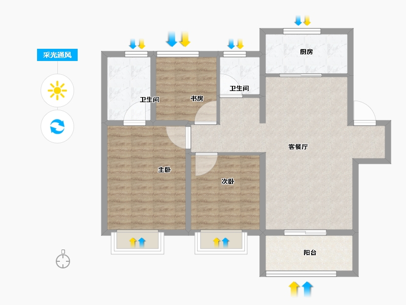 山东省-济南市-中建蔚蓝之城-92.01-户型库-采光通风