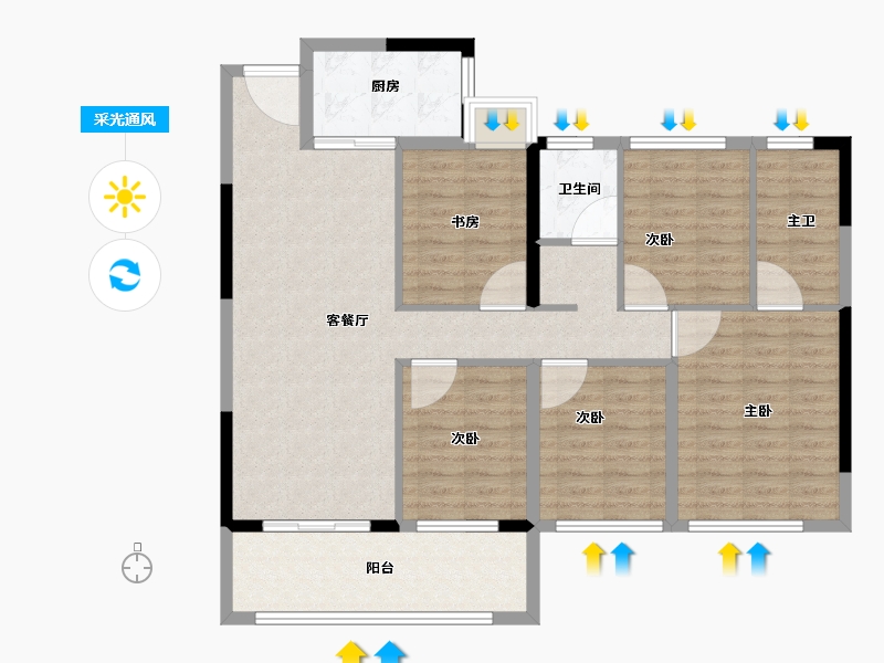 福建省-泉州市-中南玺樾-113.60-户型库-采光通风