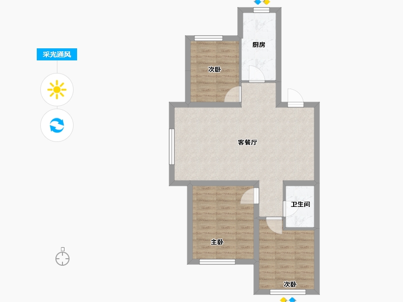 辽宁省-沈阳市-中金启城-74.66-户型库-采光通风