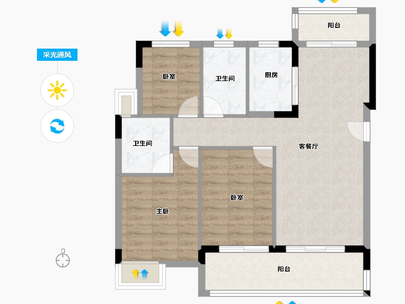 广东省-佛山市-保利紫山-81.00-户型库-采光通风