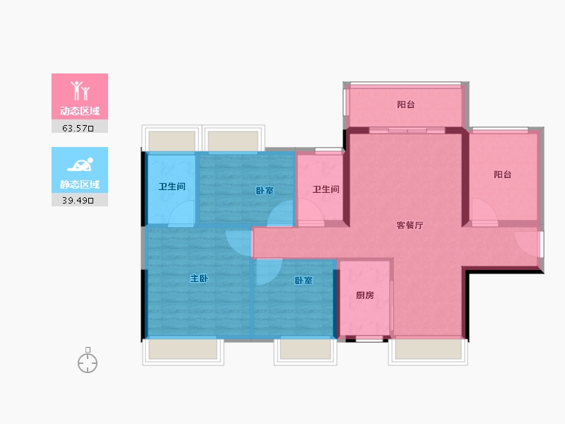 广东省-佛山市-保利紫山-92.81-户型库-动静分区