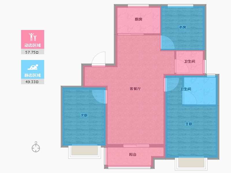 山东省-济南市-中建蔚蓝之城-96.81-户型库-动静分区