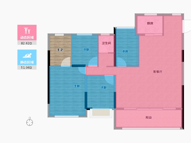 福建省-泉州市-中南玺樾-130.03-户型库-动静分区