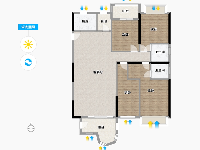 广东省-揭阳市-御江南-126.00-户型库-采光通风