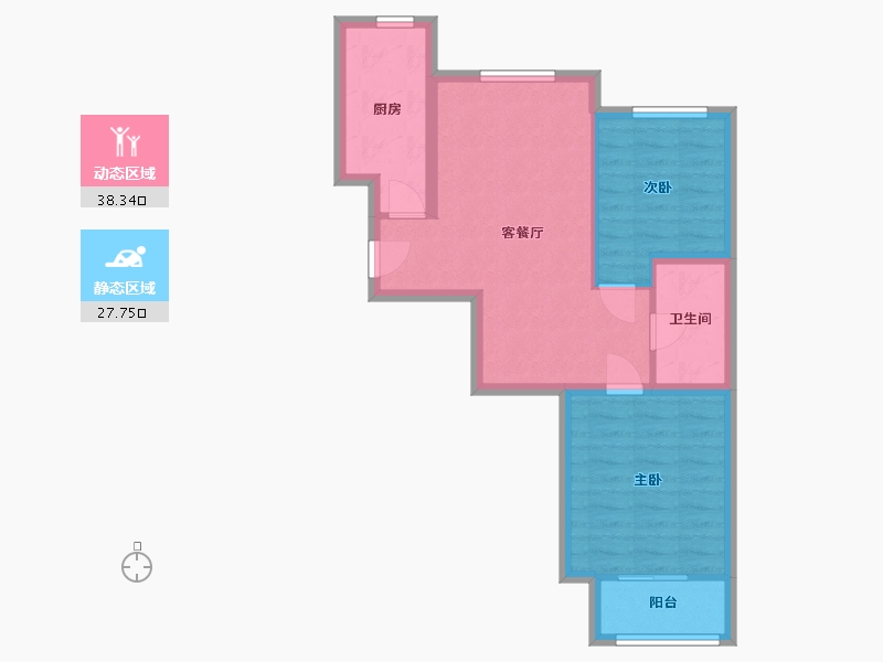 北京-北京市-领秀慧谷-B区-65.00-户型库-动静分区