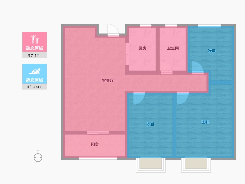 山东省-滨州市-双湖豪庭-89.00-户型库-动静分区