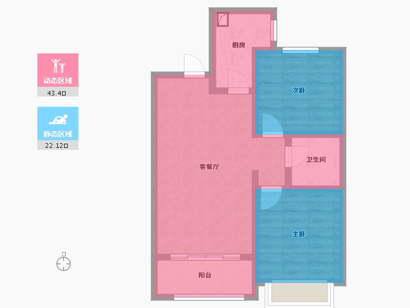 河北省-石家庄市-铂宫时代-76.00-户型库-动静分区