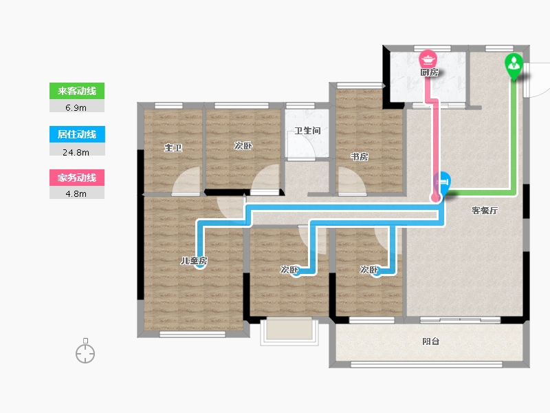 福建省-泉州市-中南玺樾-132.00-户型库-动静线