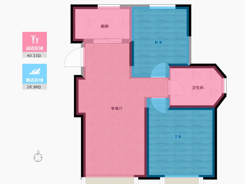 辽宁省-大连市-保利金地湖光山语-60.00-户型库-动静分区