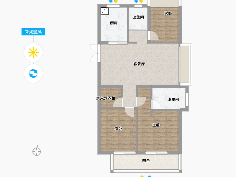 上海-上海市-东方惠雅-80.51-户型库-采光通风