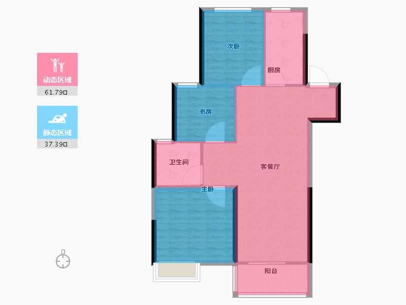 山东省-济南市-中建蔚蓝之城-90.40-户型库-动静分区