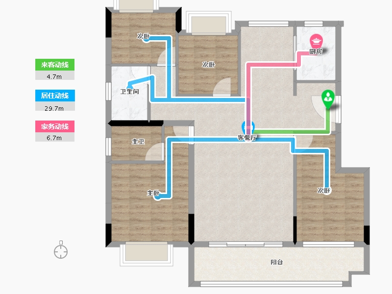 福建省-泉州市-力高万顺君樽府-108.81-户型库-动静线