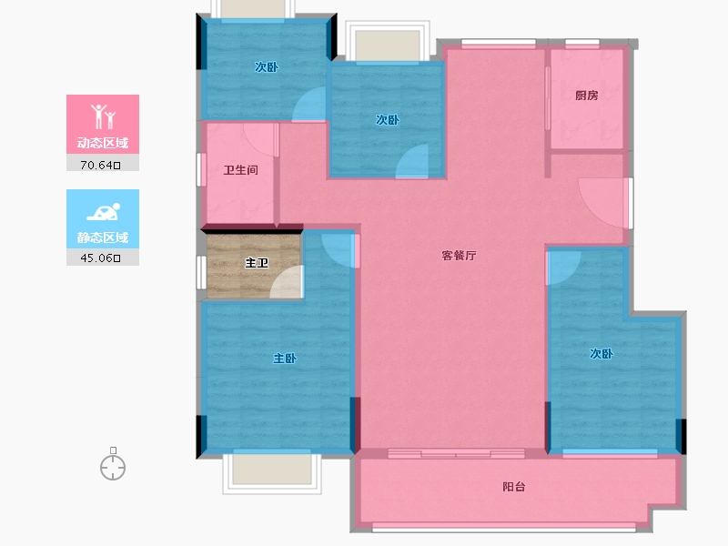 福建省-泉州市-力高万顺君樽府-108.81-户型库-动静分区