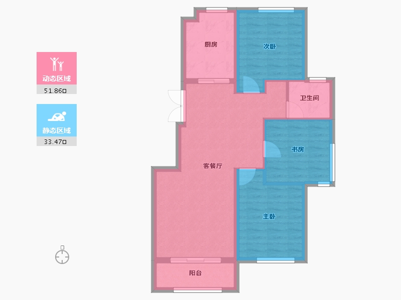 辽宁省-沈阳市-永同昌西江月-76.84-户型库-动静分区