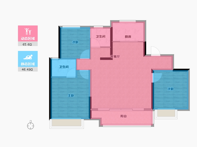 山东省-济南市-中建蔚蓝之城-101.61-户型库-动静分区