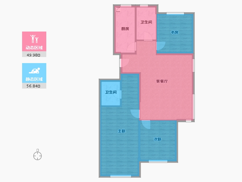 辽宁省-大连市-中华城-97.00-户型库-动静分区