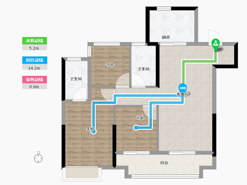 山东省-济南市-中建蔚蓝之城-94.41-户型库-动静线