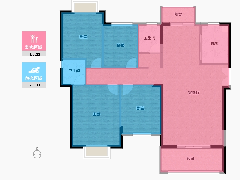 福建省-泉州市-​世茂摩天城-118.40-户型库-动静分区