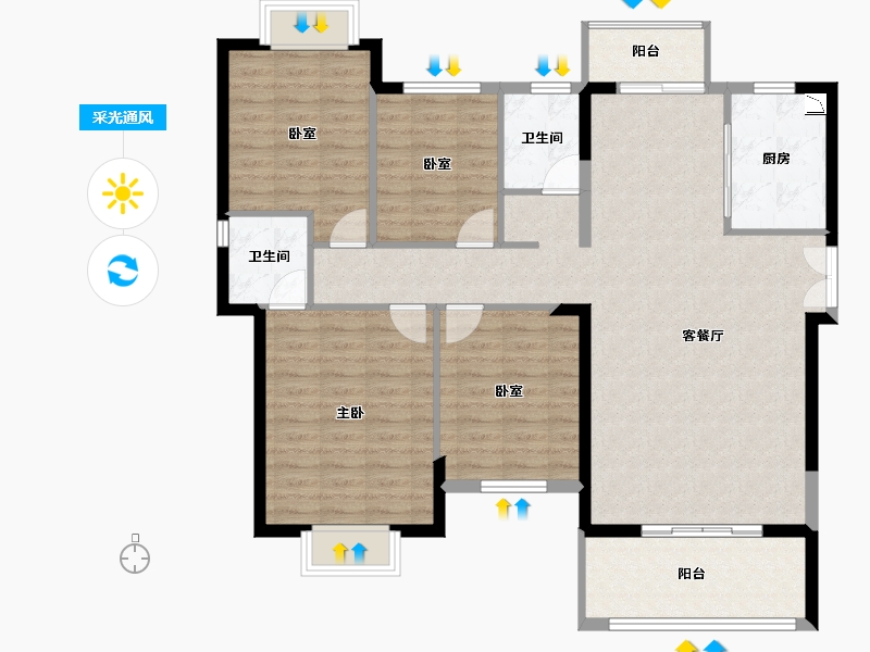 福建省-泉州市-​世茂摩天城-118.40-户型库-采光通风