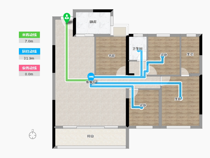 福建省-泉州市-中南玺樾-113.60-户型库-动静线