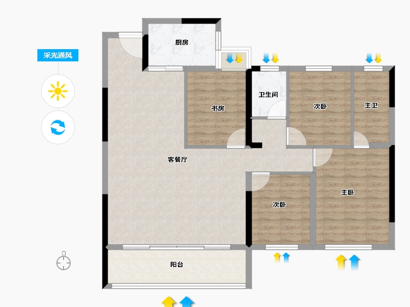 福建省-泉州市-中南玺樾-113.60-户型库-采光通风