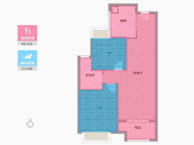 上海-上海市-万达未来城-64.15-户型库-动静分区